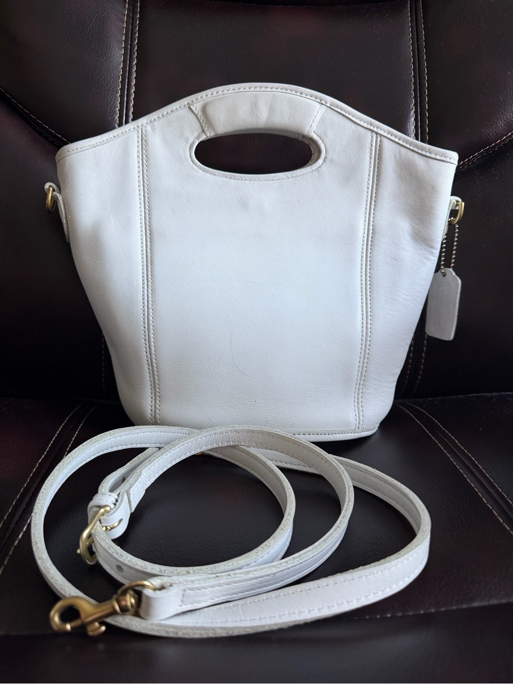 COACH VINTAGE 1996 Cream Mini Sundress with Spaghetti Straps